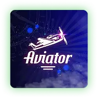 Aviator game logo featured on Naseebet, showing a glowing airplane icon on a dark blue background with clouds and radiant lines.