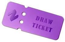 A purple draw ticket image from Naseebet, featuring a stylized logo on the left and the words "DRAW TICKET" embossed in bold text on the right.