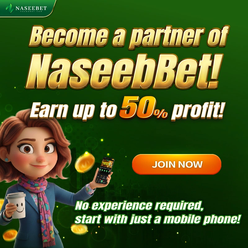 Naseebet affiliate banner for Pakistan showing up to 50% commission and unlimited Rs 388 referral bonus. No experience needed. Start with just a mobile phone. Pick one plan.
