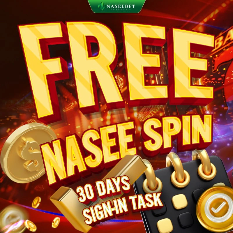Naseebet no deposit bonus free spin offer with 30 days sign-in task
